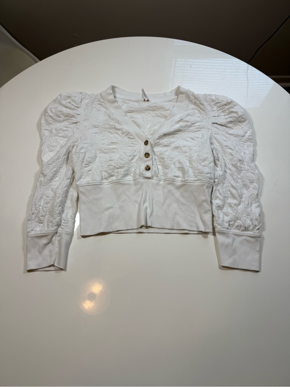 Free People Cropped White Blouse